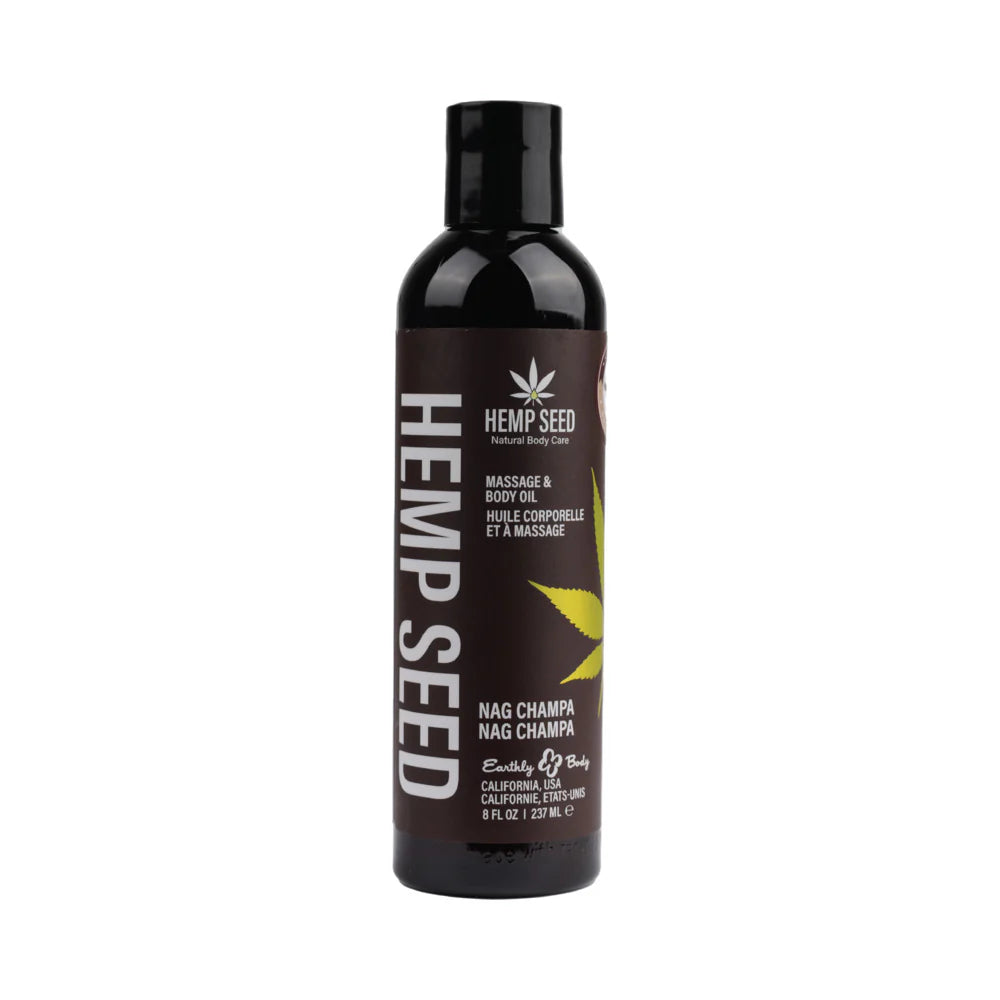 Earthly Body Hemp Seed Massage Oil 4 Unique Scents 8oz