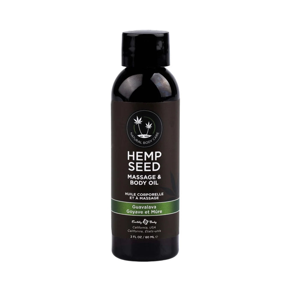 Earthly Body Hemp Seed Massage Oil 3-Piece Gift Set 2 0zs.