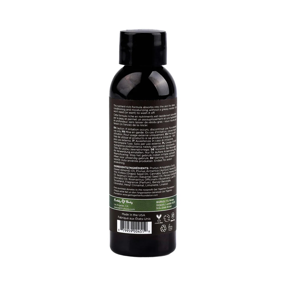 Earthly Body Hemp Seed Massage Oil 3-Piece Gift Set 2 0zs.
