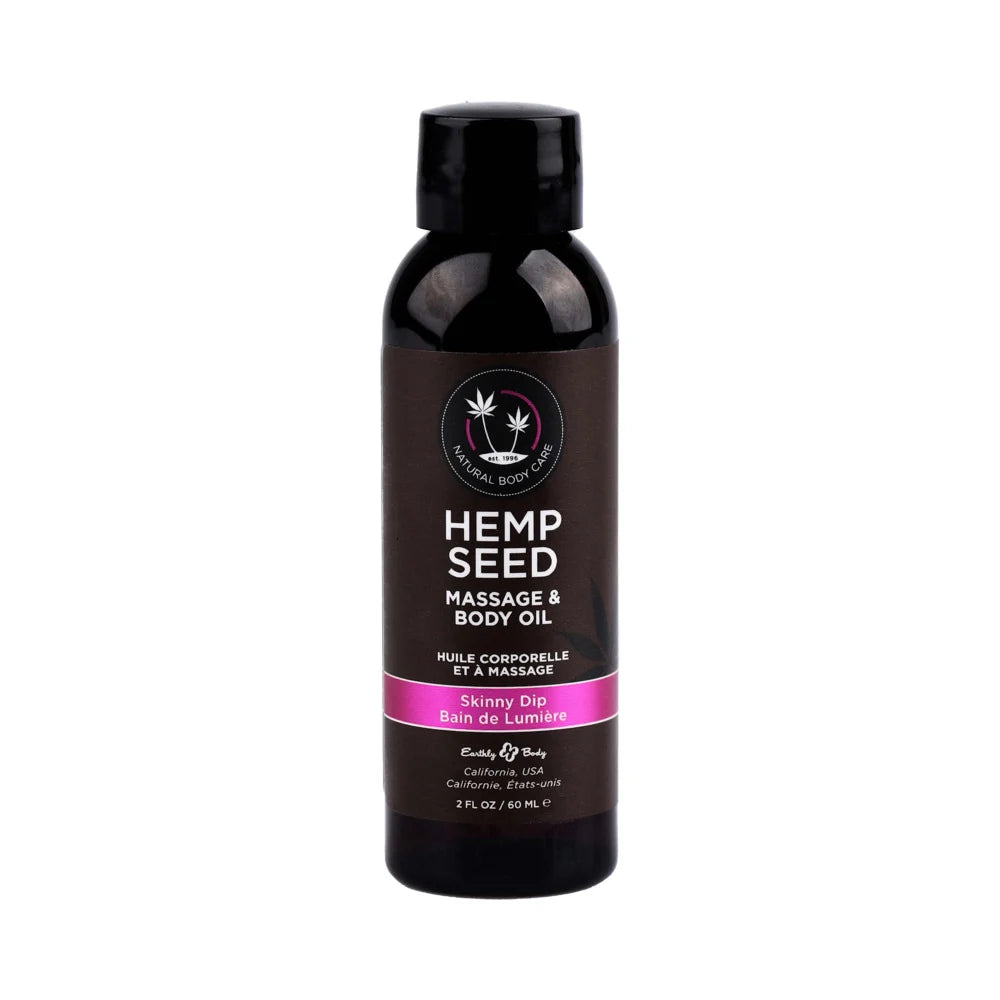 Earthly Body Hemp Seed Massage Oil 3-Piece Gift Set 2 0zs.