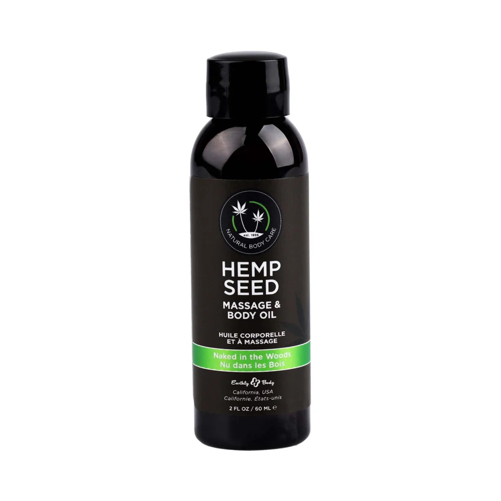 Earthly Body Hemp Seed Massage Oil 3-Piece Gift Set 2 0zs.