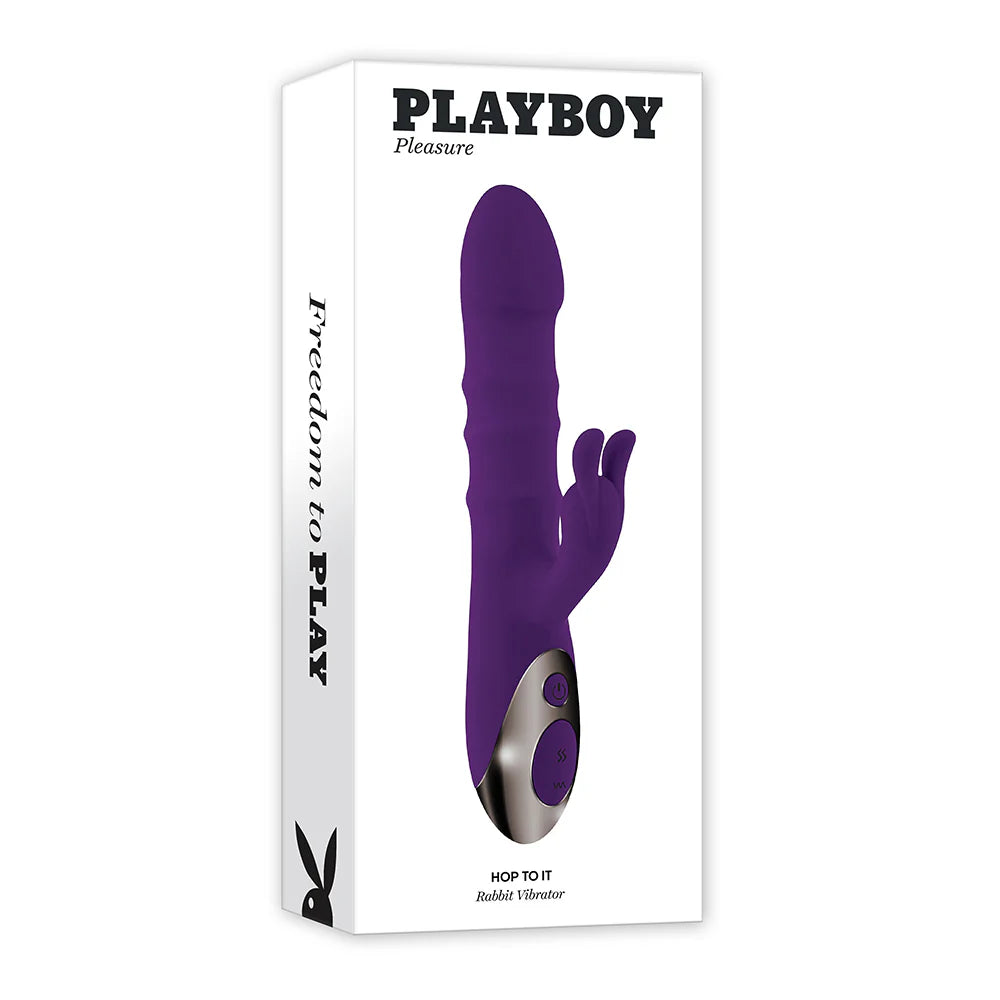 Playboy Hop To It Rechargeable Thrusting Silicone Dual Stimulation