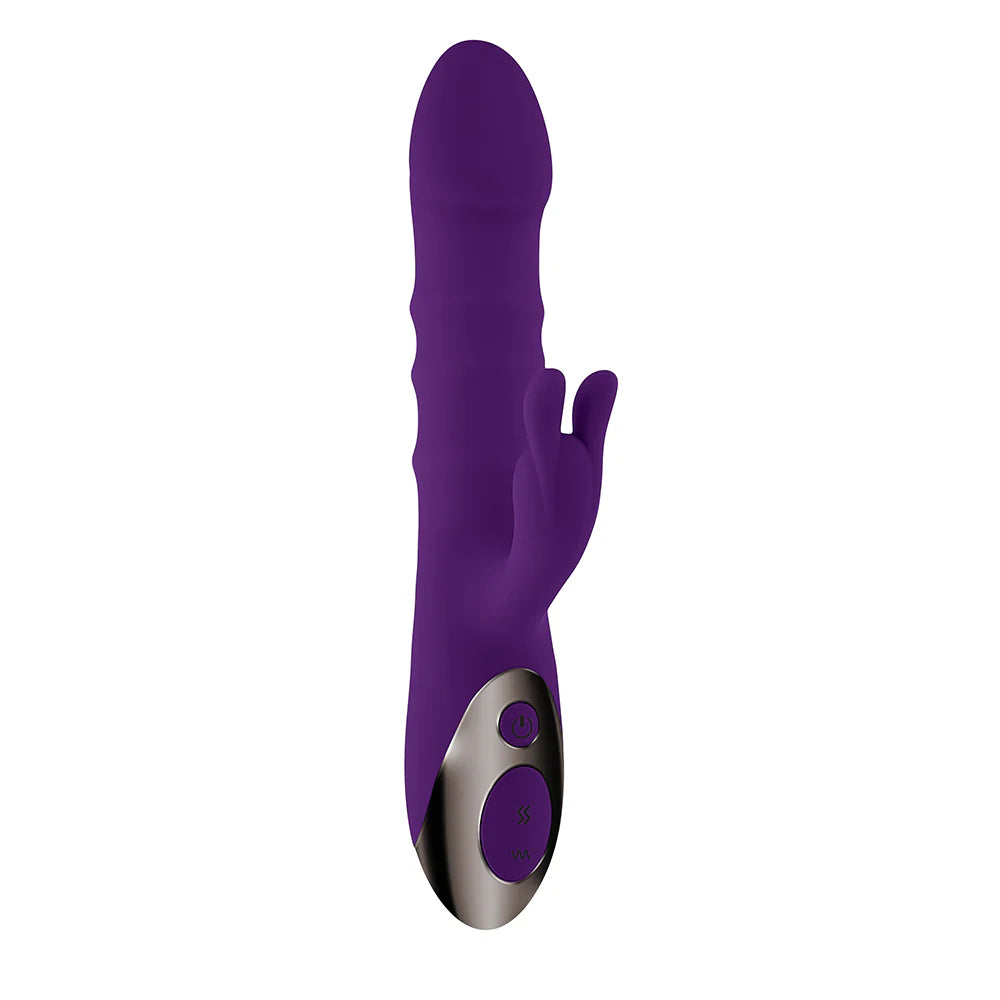Playboy Hop To It Rechargeable Thrusting Silicone Dual Stimulation