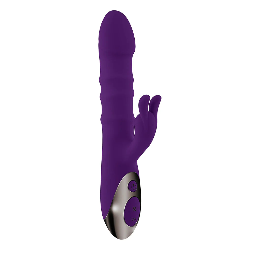 Playboy Hop To It Rechargeable Thrusting Silicone Dual Stimulation