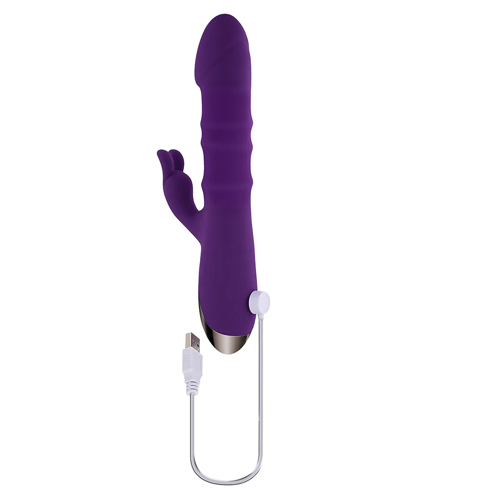 Playboy Hop To It Rechargeable Thrusting Silicone Dual Stimulation