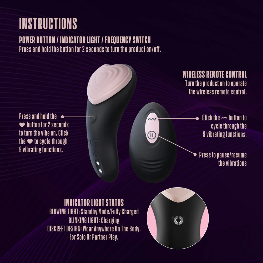 Temptasia Heartbeat Panty Vibe With Remote, Pink