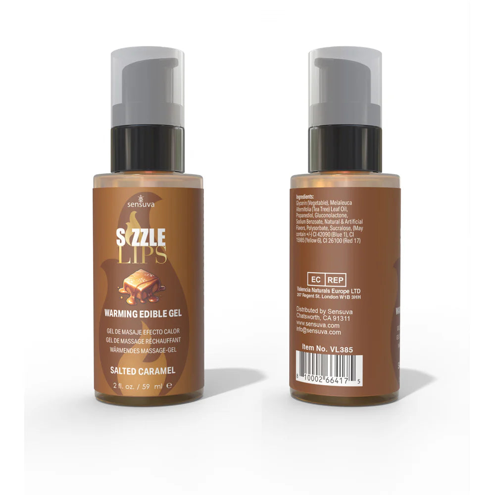 Sensuva Sizzle Lips Warming Edible Gel 4 Flavors 2 oz.