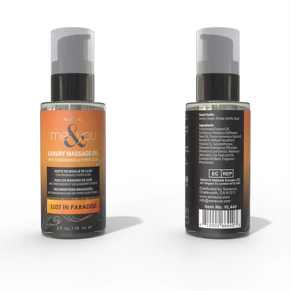 Sensuva Me & You Pheromone Infused Luxury Massage Oils 6 Unique Scents 2 oz.