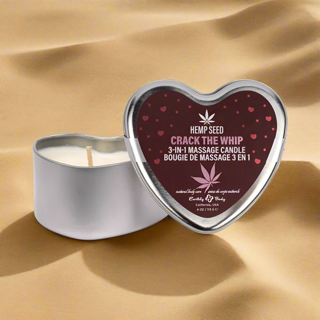 Earthly Body Hemp Seed 3-in-1 Massage Candle 3 Unique Scents 4.7 oz.