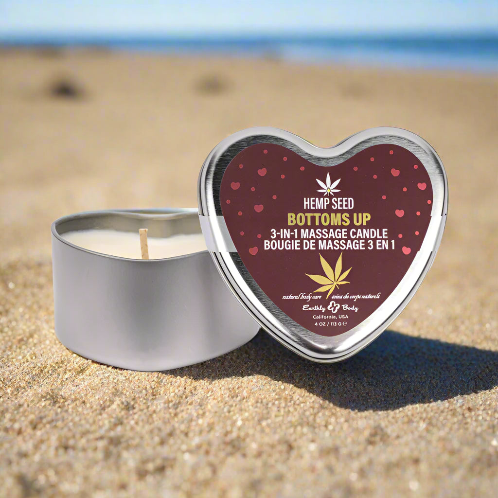 Earthly Body Hemp Seed 3-in-1 Massage Candle 3 Unique Scents 4.7 oz.