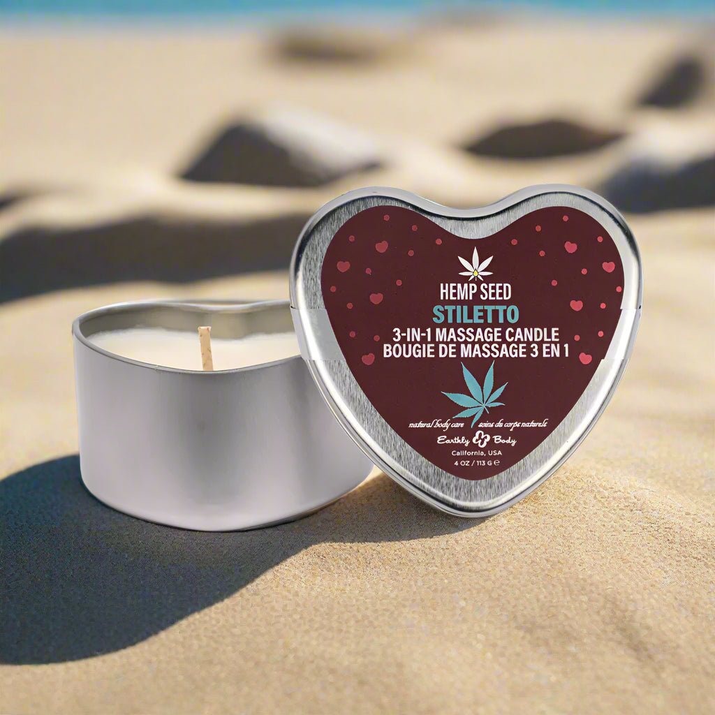 Earthly Body Hemp Seed 3-in-1 Massage Candle 3 Unique Scents 4.7 oz.