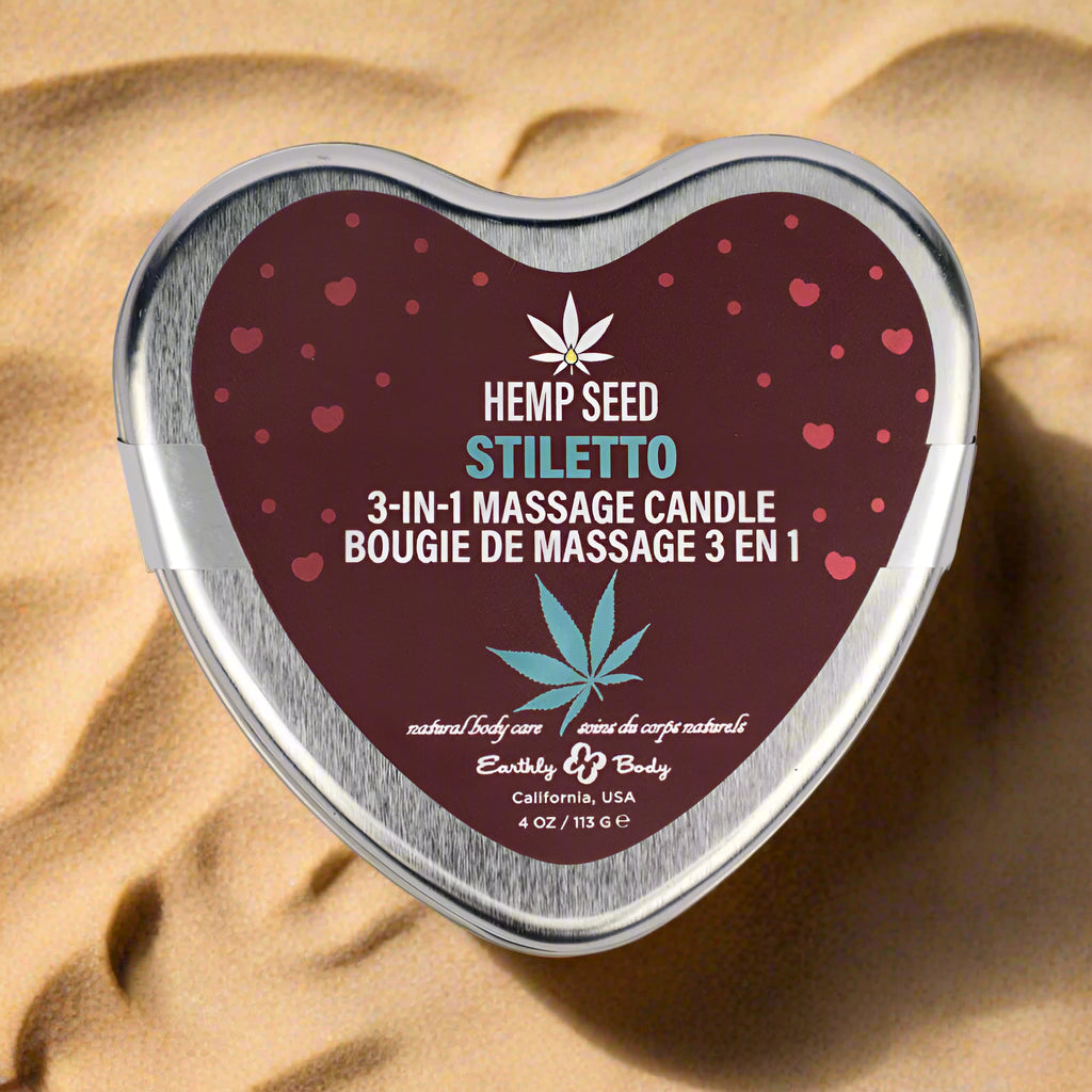 Earthly Body Hemp Seed 3-in-1 Massage Candle 3 Unique Scents 4.7 oz.