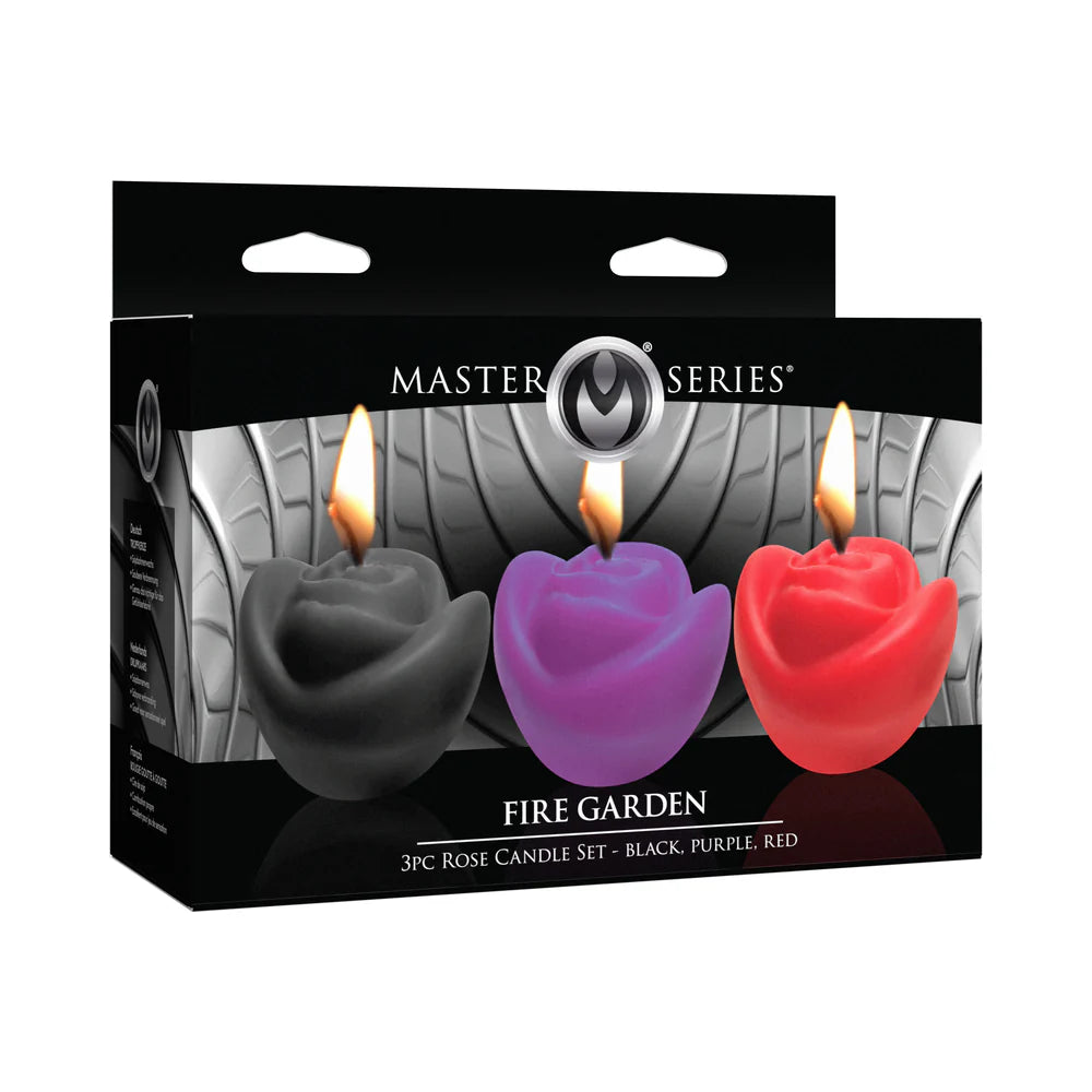 Master Series Fire Garden 3-Piece Rose Candle Set