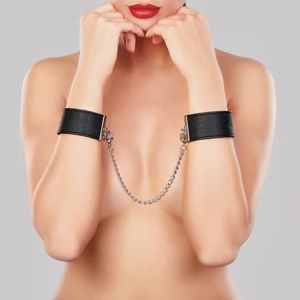 Allure Adore Lust in Love Wrist Cuffs with Connector Chain