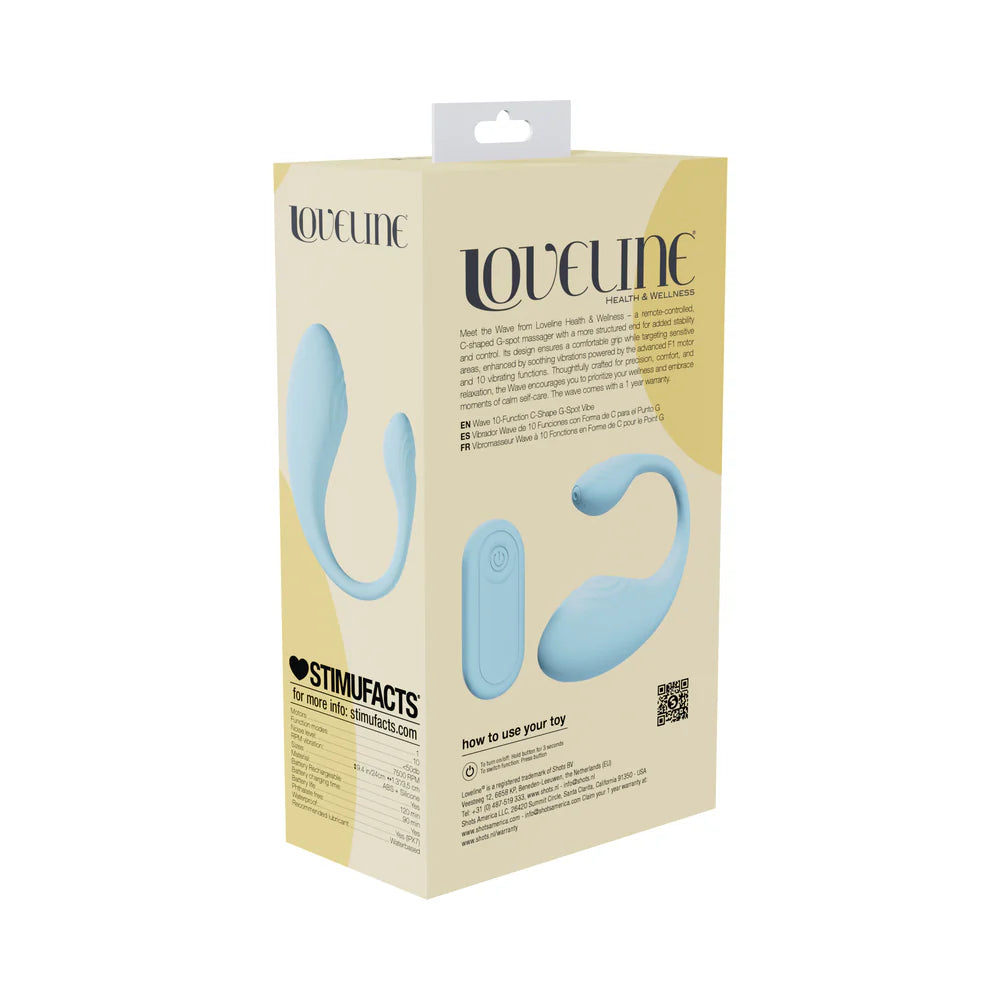 LoveLine Wave C-Shape Vibe, Waterproof With Remote 3 Unique Colors