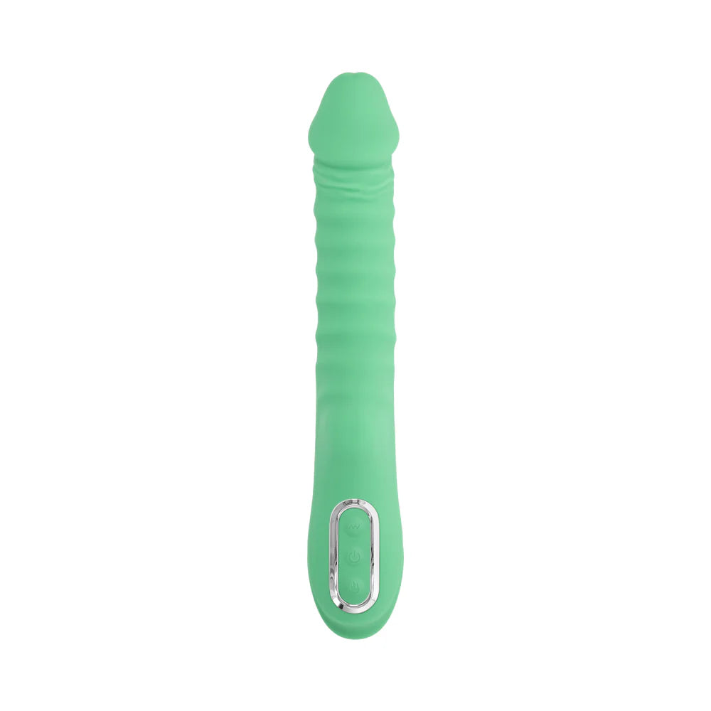 Evolved Full Throttle Rechargeable Warming Vibrator Silicone Mint Green