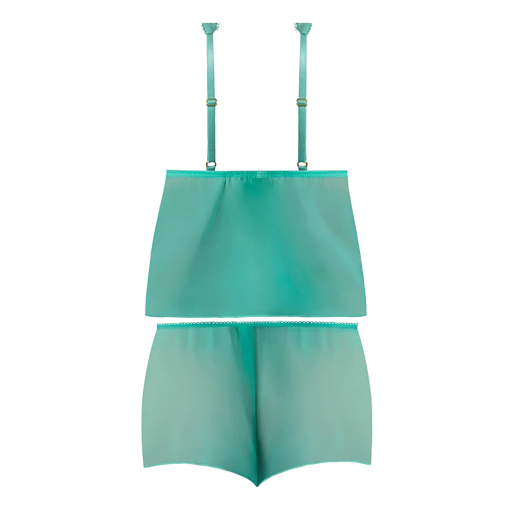 Magic Silk Caribbean Crush Flutter Cami & Short Set Aqua Glow