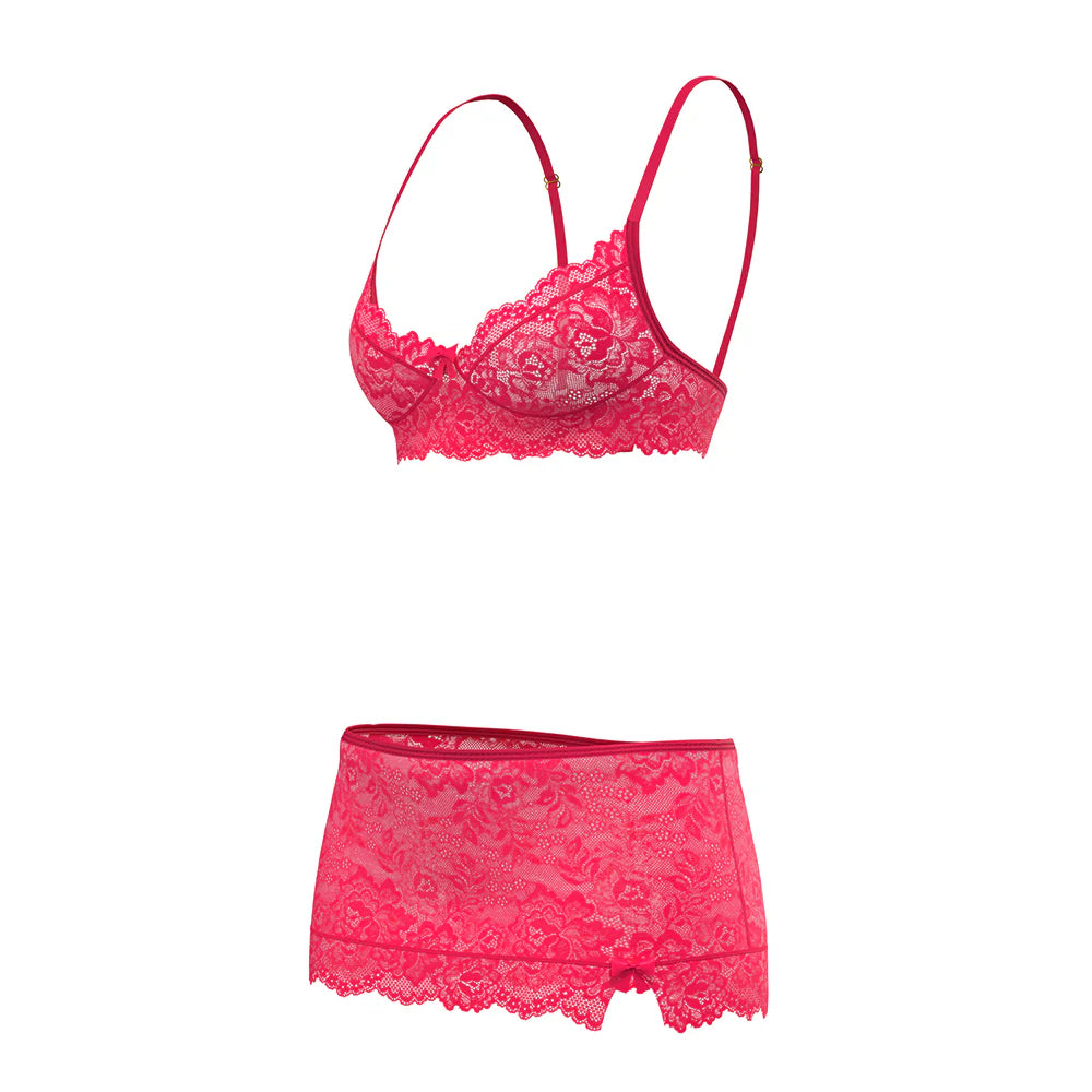 Magic Silk Get It Girl, Bra, Skirt & Thong Set, Diva Pink
