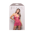 Vixen Call Me Baby, Criss-Cross Halter Tie Dress With Pearl Details, Hot Pink