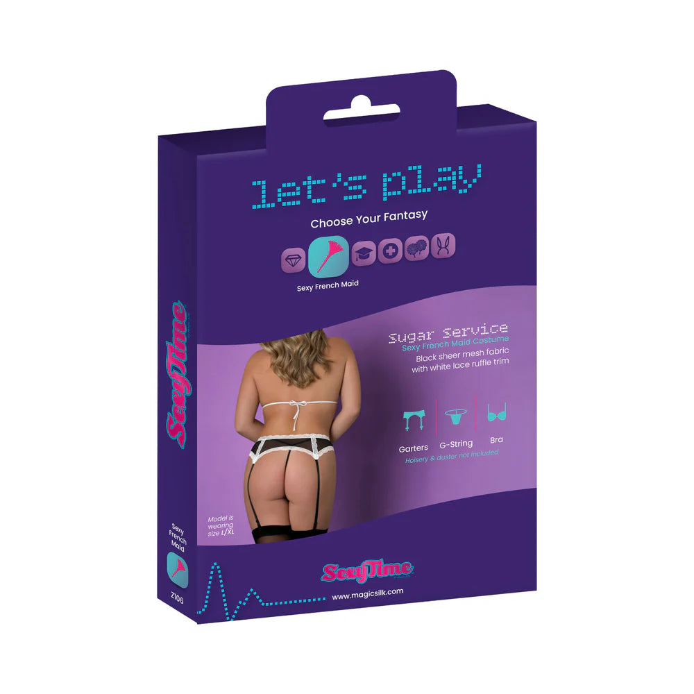 Sexy Time Sugar Service, Magic Silk, Black Sizes 4-24