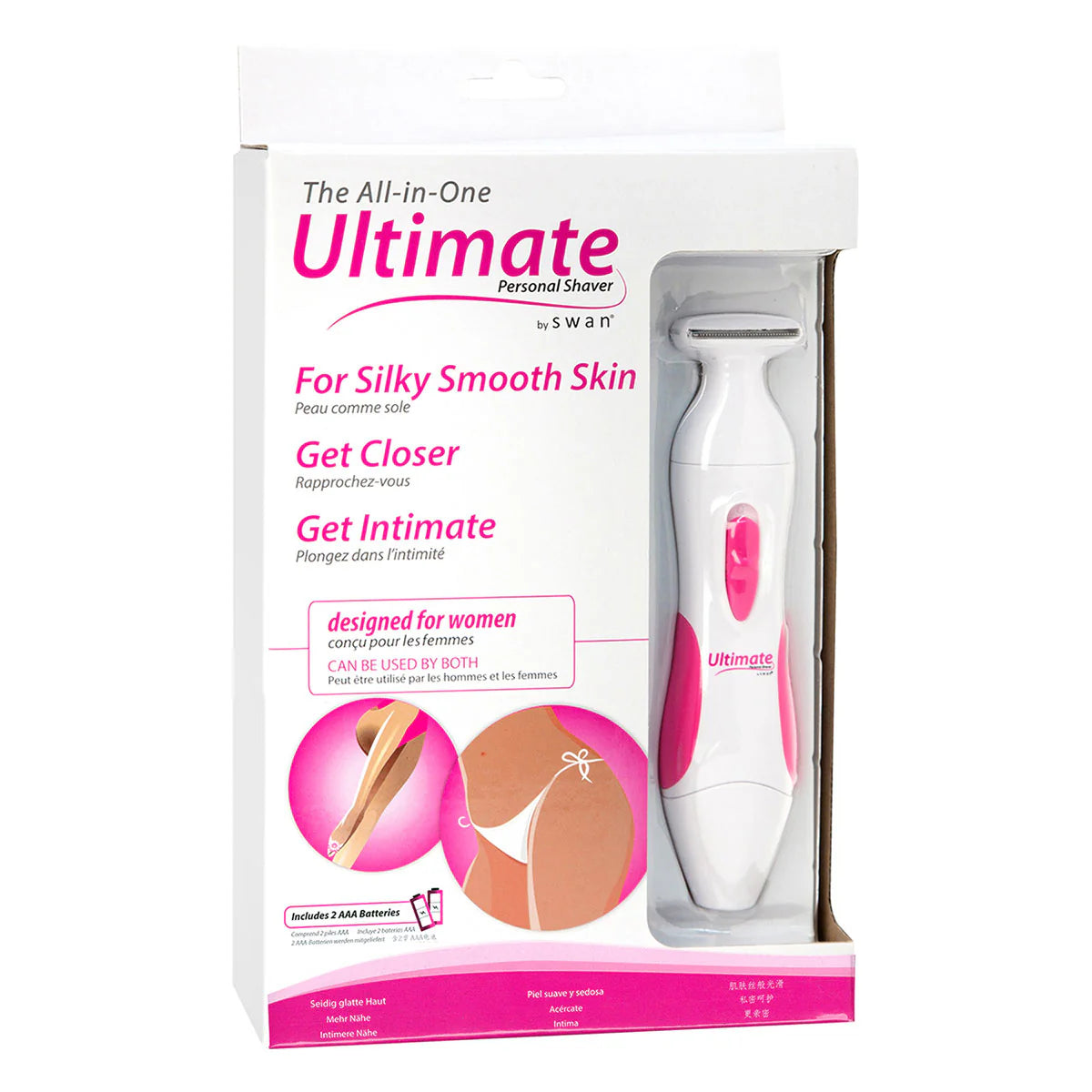 Personal shaver packaging with 'Ultimate' branding on a white background
