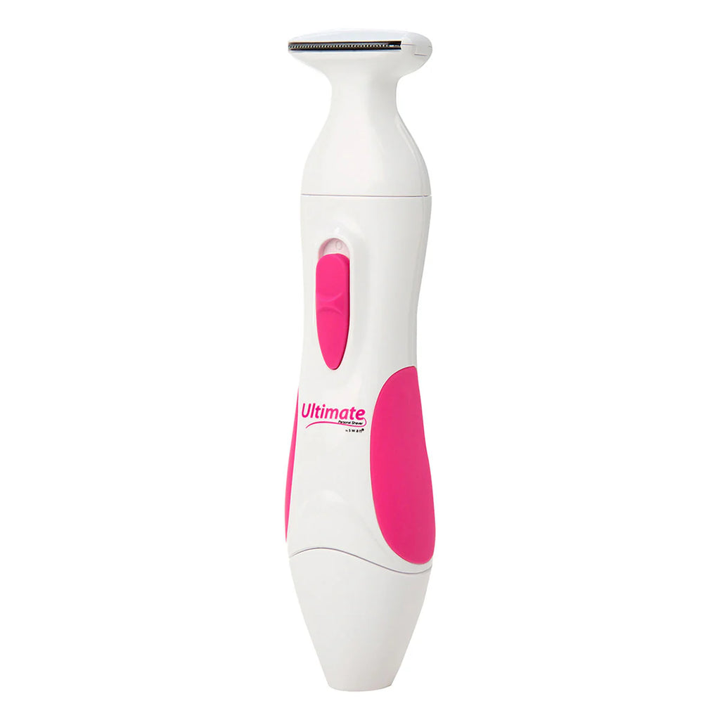 White and pink electronic device with 'Ultimate' branding on a white background
