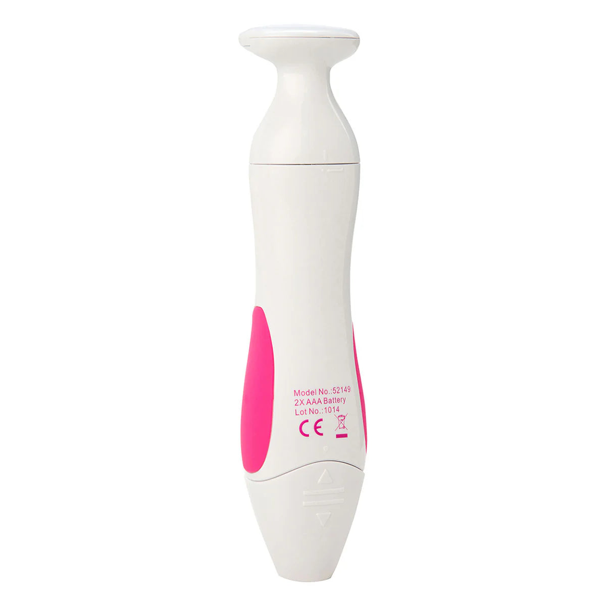 White and pink handheld device on a white background
