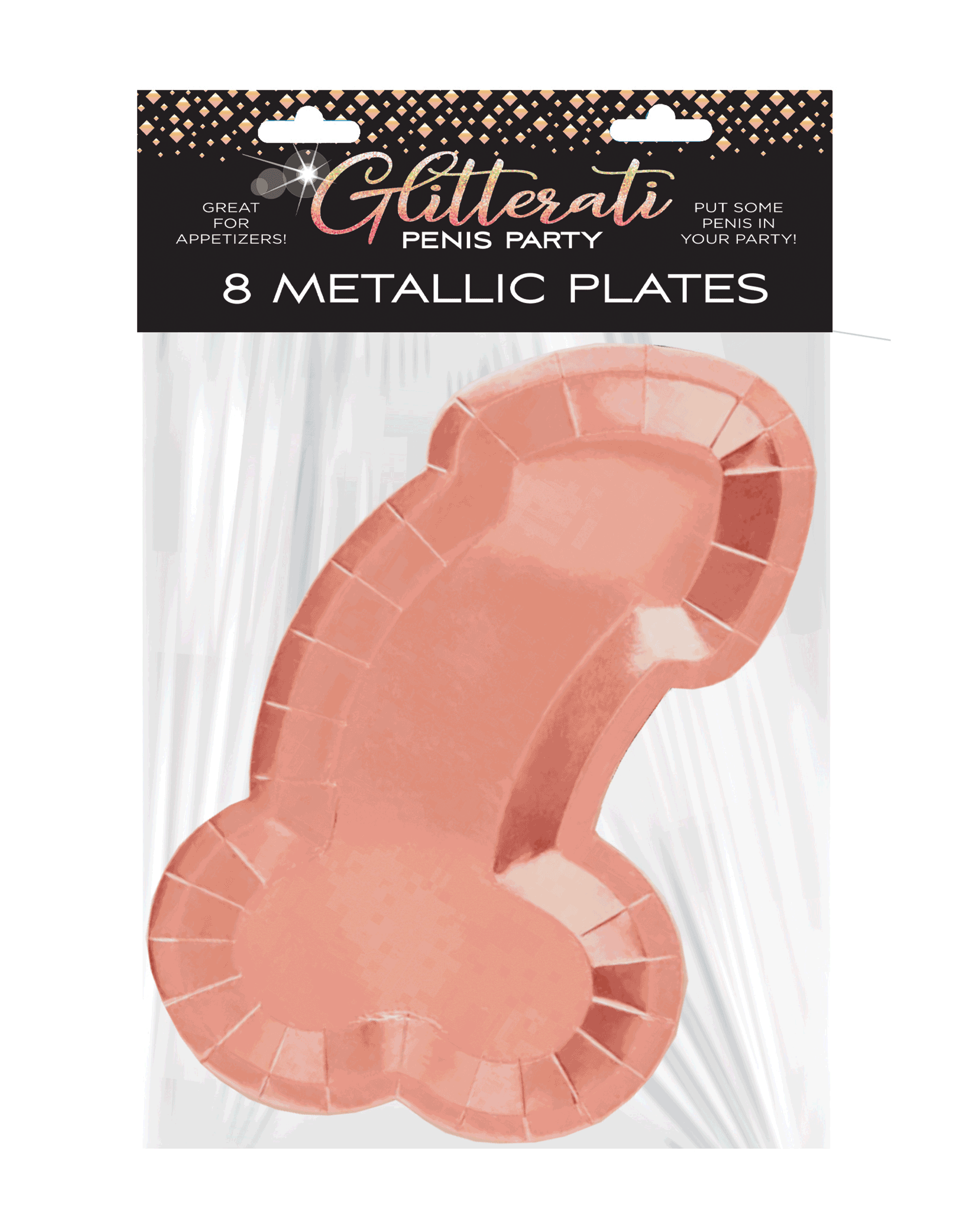 Glitterati Party Rose Gold Plates 8-Pack