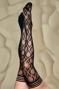 Elle: No Flush Beats This Pair of Diamond Thigh Highs. Petite to Plus Size