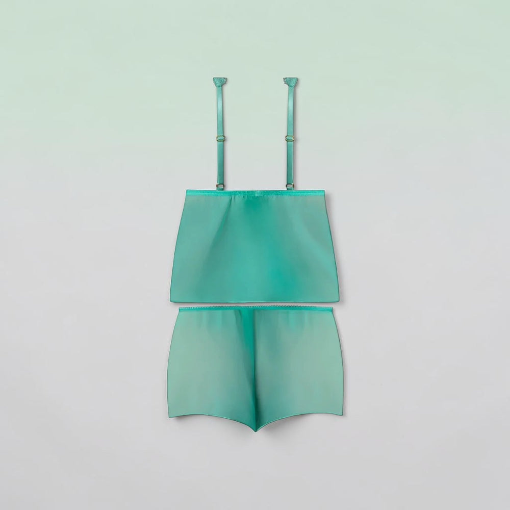 Magic Silk Caribbean Crush Flutter Cami & Short Set Aqua Glow