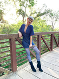 Debbie: Navy Plaid Thigh Highs. Petite to Plus Size