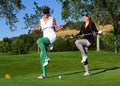 Par 4 - Green Argyle Thigh Highs. Petite to Plus Size
