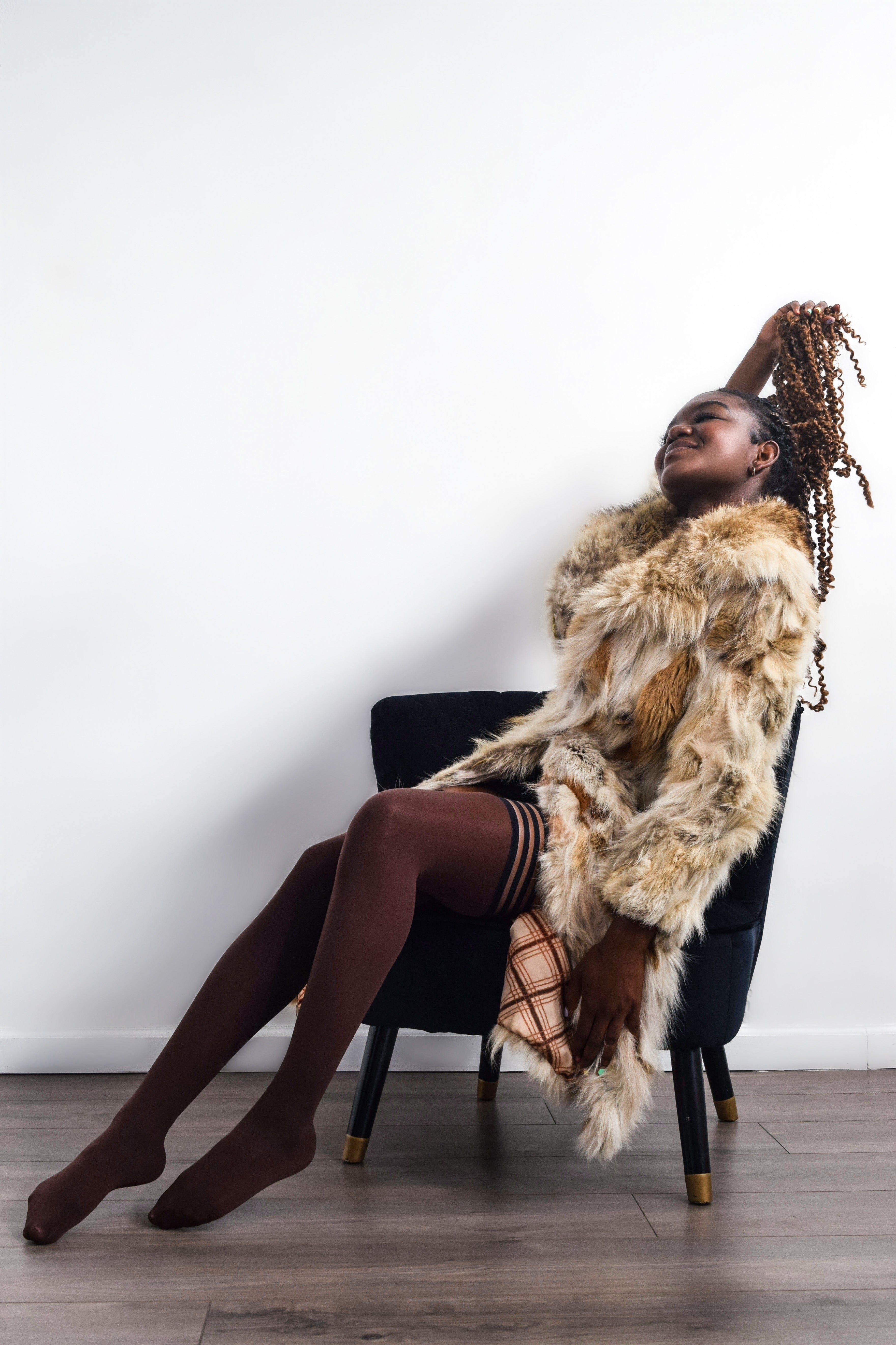 Autumn: Chocolate Opaque Thigh Highs. Petite to Plus Size